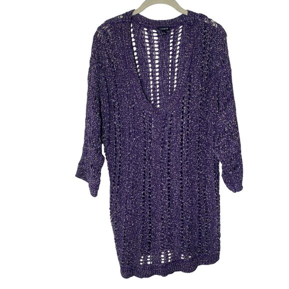 Torrid Purple Sweater Womens Plus Size  Size 2 Purple Open Knit Topper - Picture 1 of 12